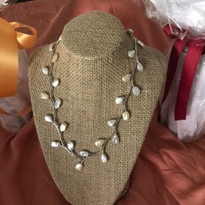 Fresh water pearl 99.9% silver necklace
